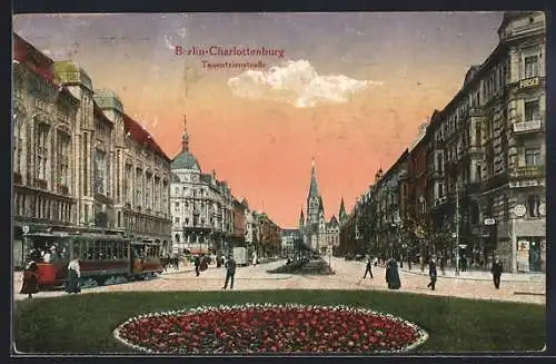 AK Berlin-Charlottenburg, Tauentzienstrasse mit Strassenbahn