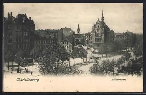 AK Berlin-Charlottenburg, Partie am Wilhelmsplatz mit Cafe Royal