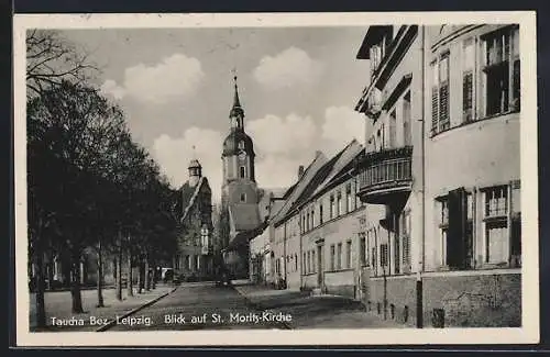 AK Taucha /Bez. Leipzig, Blick auf die St. Moritz-Kirche