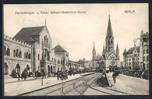 AK Berlin-Charlottenburg, Hardenbergstrasse mit Kaiser Wilhelm-Gedächtniskirche