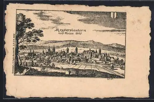 Künstler-AK Kaiserslautern, Zeichnung nach Merian 1640