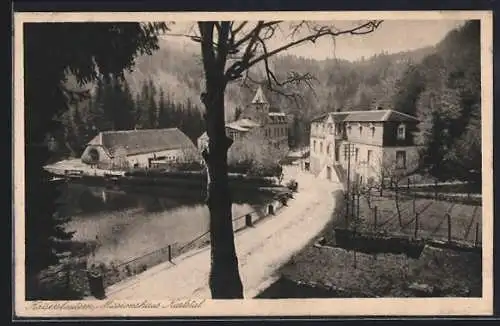 AK Kaiserslautern, Missionshaus Karlstal mit Teich