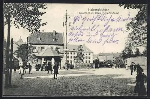 AK Kaiserslautern, Fackelrondell und Blick zum Bezirksamt