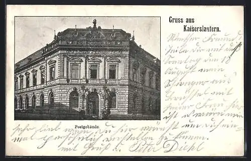 AK Kaiserslautern, Blick aufs Postgebäude