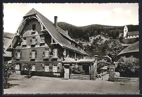 AK Forbach im Murgtal, Gasthof und Pension zum goldenen Hirsch, Bes. Otto Haas, Aussenansicht