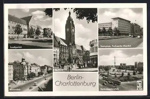 AK Berlin-Charlottenburg, Farbwerke Hoechst am Steinplatz, Landgericht, Rathaus