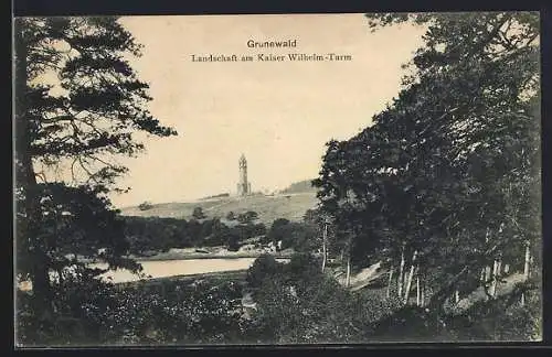 AK Berlin-Grunewald, Landschaft am Kaiser Wilhelm-Turm