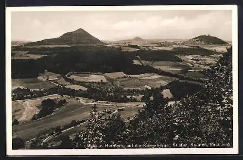 AK Schwäbisch-Gmünd, Blick v. Hornberg auf die Kaiserberge, Stuifen, Staufen, Rechnberg