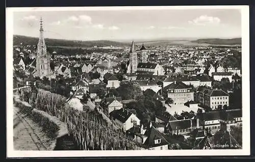 AK Esslingen a. N., Teilansicht mit Kirche