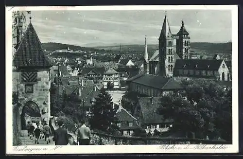 AK Esslingen a. N., Blick von der Neckarhalde