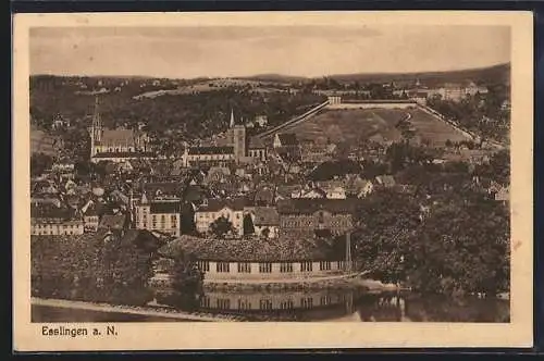 AK Esslingen a. N., Teilansicht mit Kirche