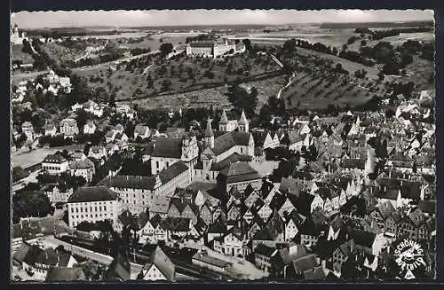 AK Ellwangen /Jagst, Teilansicht mit Kirche