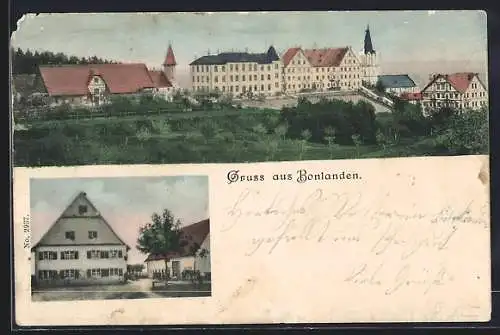 AK Bonlanden / Kloster, Teilansicht der Ortschaft, Gehöft