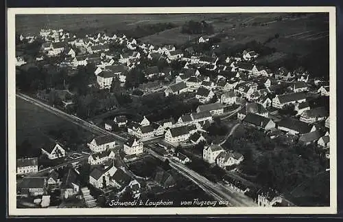 AK Schwendi b. Laupheim, Fliegeraufnahme der Ortschaft