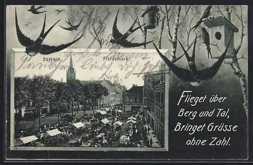 AK Bottrop, Blick über den Pferdemarkt