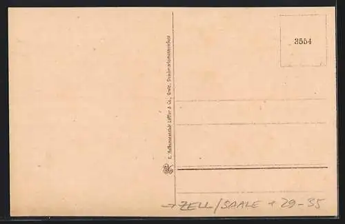 Passepartout-AK Zell / Saale, Die 4 Quellen des Fichtelgeb., Kleeblatt mit Fichtelsee, Eger-Quelle, Saale-Quelle