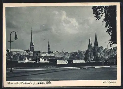 AK Hamburg, Partie am Alster-Ufer
