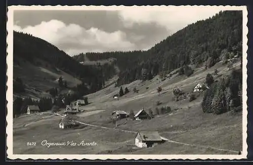 AK Orgeveaux s/les Avants, Blick ins Tal mit einzelnen Häusern