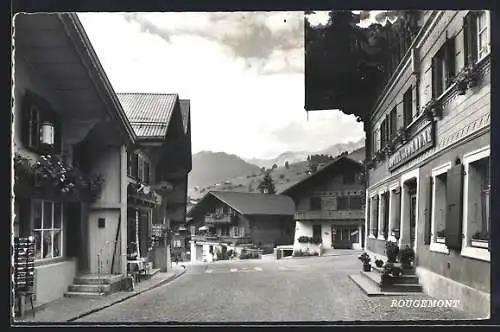 AK Rougemont, Strasse in der Ortschaft