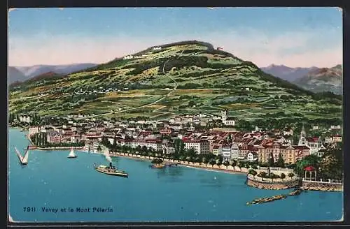 AK Vevey, Vevey et le Mont Pélerin