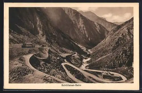 AK Schöllenen, Schöllenen-Bahn mit Flusslauf