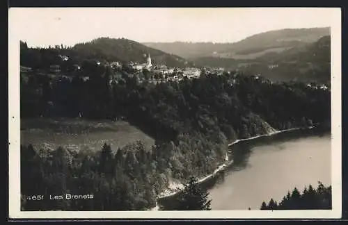 AK Les Brenets, Ortsansicht aus der Vogelschau