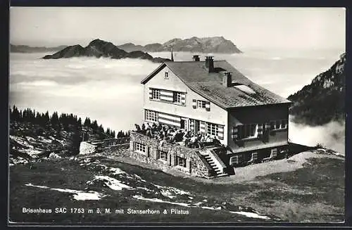 AK Brisenhütte SAC, Ansicht mit Stanserhorn & Pilatus