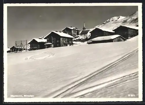 AK Obersaxen, Miraniga, das Dorf im Schnee