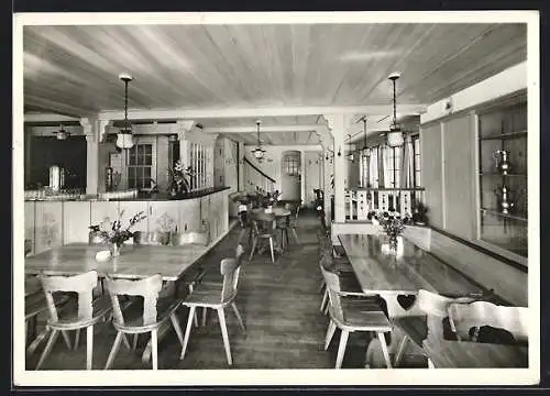 AK Zweisimmen, Hotel Simmental von A. Balsiger, Innenansicht