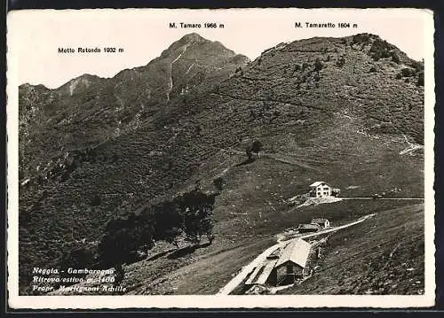 AK Neggia-Gambarogno, Panorama mit Motto Rotondo, M. Tamaro und M. Tamaretto