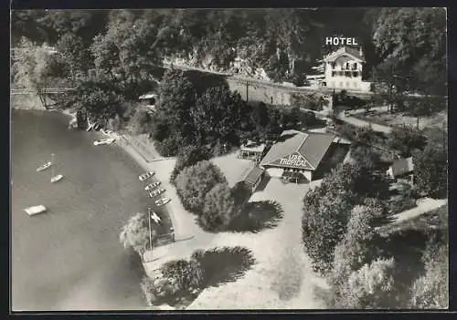 AK Agno /Lugano, Albergo Vallone, Hotel, Lido Tropical