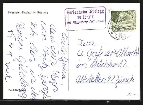 AK Rüti bei Riggisberg, Hotel Ferienheim Gibelegg