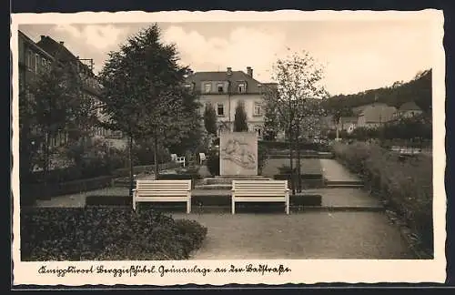 AK Berggiesshübel, Grünanlage an der Badstrasse