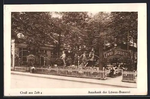 AK Berlin-Tiergarten, Ausschank der Löwen-Brauerei, Zelt 4