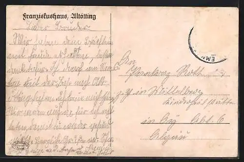 AK Altötting, Ortsansicht mit Franziskushaus