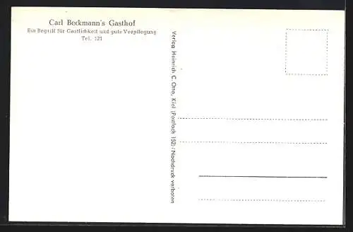 AK Westensee b. Kiel, Blick auf Carl Beckmann`s Gasthof