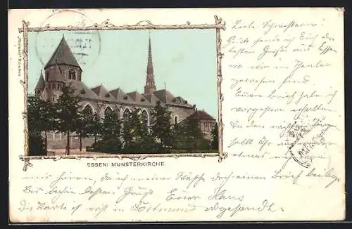 AK Essen, Münsterkirche, Passepartout