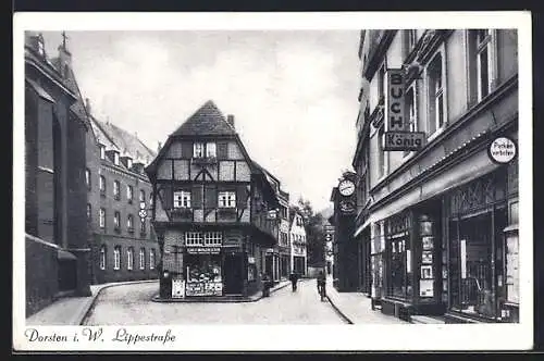 AK Dorsten i. W., Lippestrasse mit Geschäften