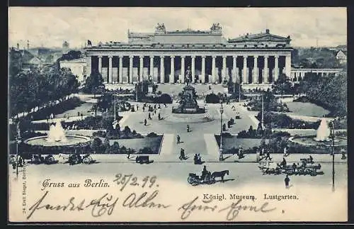 AK Berlin, Lustgarten mit Denkmal Friedrich Wilhelm III u. Königliches Museum