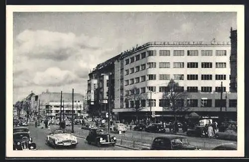 AK Berlin-Charlottenburg, Kurfürstendamm im Wiederaufbau
