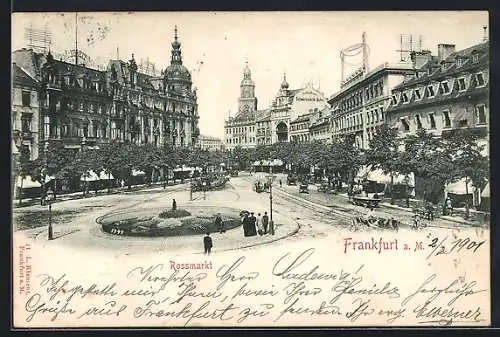 AK Frankfurt /Main, Blick über den Rossmarkt