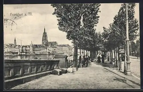 AK Alt-Frankfurt, Strassenpartie mit Blick auf den Dom, Glückwunsch