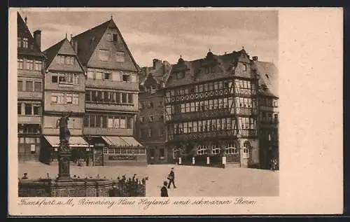 AK Alt-Frankfurt, Römerberg mit Haus Heyland und schwarzem Stern