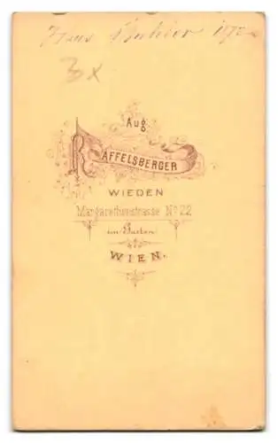 Fotografie August Raffelsberger, Wien, Margarethenstrasse 22, Hans Bnkler im Jahr 1872