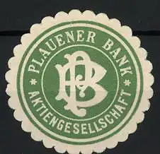 Reklamemarke Plauen, Plauener Bank Aktiengesellschaft, Monogramm PB