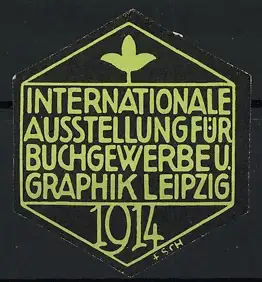 Reklamemarke Leipzig, Internationale Ausstellung für Buchgewerbe und Graphik 1914, Pflanzensymbol