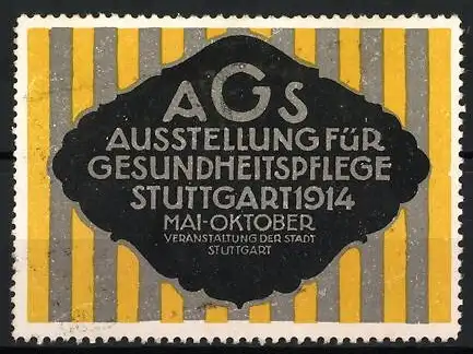 Reklamemarke Stuttgart, Ausstellung für Gesundheitspflege 1914, Veranstaltung der Stadt Stuttgart