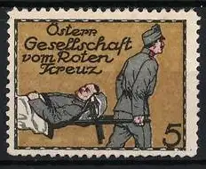 Reklamemarke Österreich, Gesellschaft vom Roten Kreuz, Krankentransport auf Trage