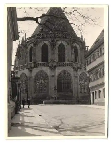 5 Fotografien Ansicht Schwäbisch Gmünd, Heilig Kreuz Münster, Häuser an der Rems