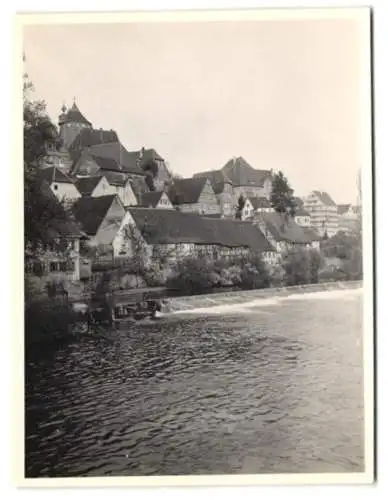 5 Fotografien Ansicht Schwäbisch Gmünd, Heilig Kreuz Münster, Häuser an der Rems